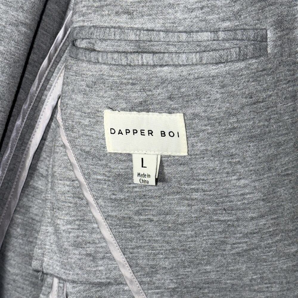 Dapper Boi Heather Grey Single Button Blazer Size… - image 4